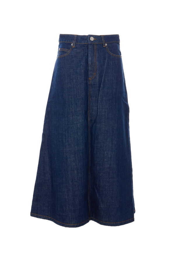 Ami Alexandre Mattiussi Denim Long Skirt - Blue