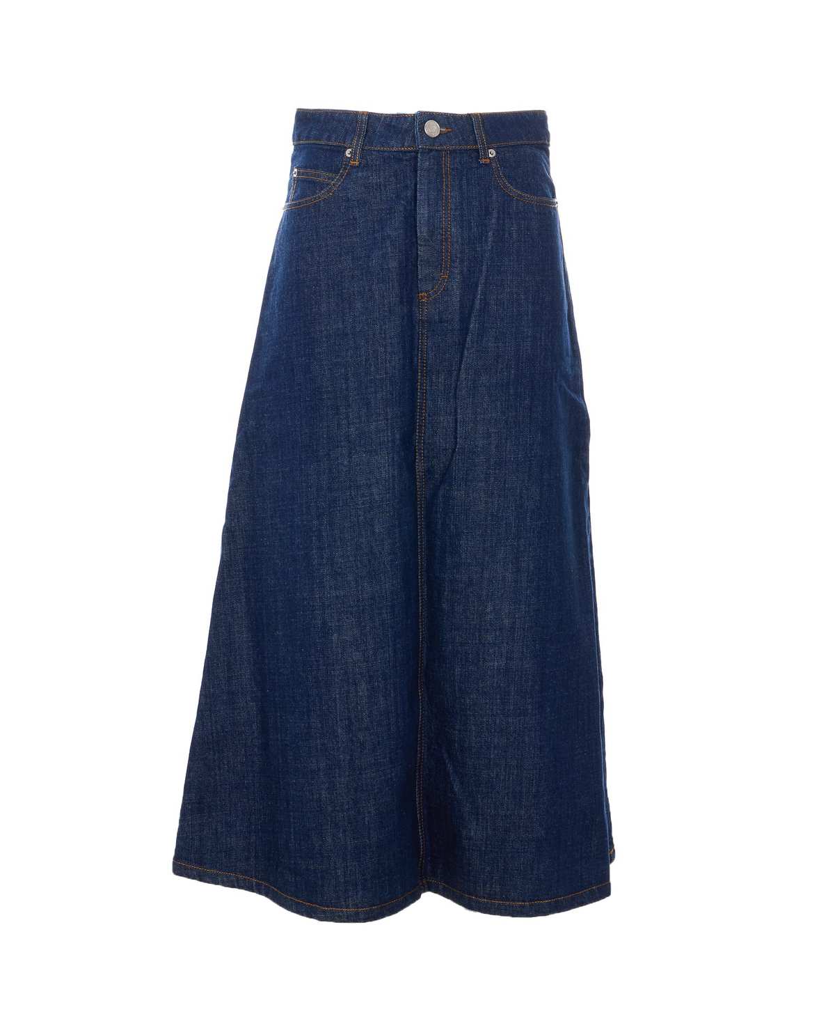Ami Alexandre Mattiussi Denim Long Skirt - Blue - Image 1 of 4