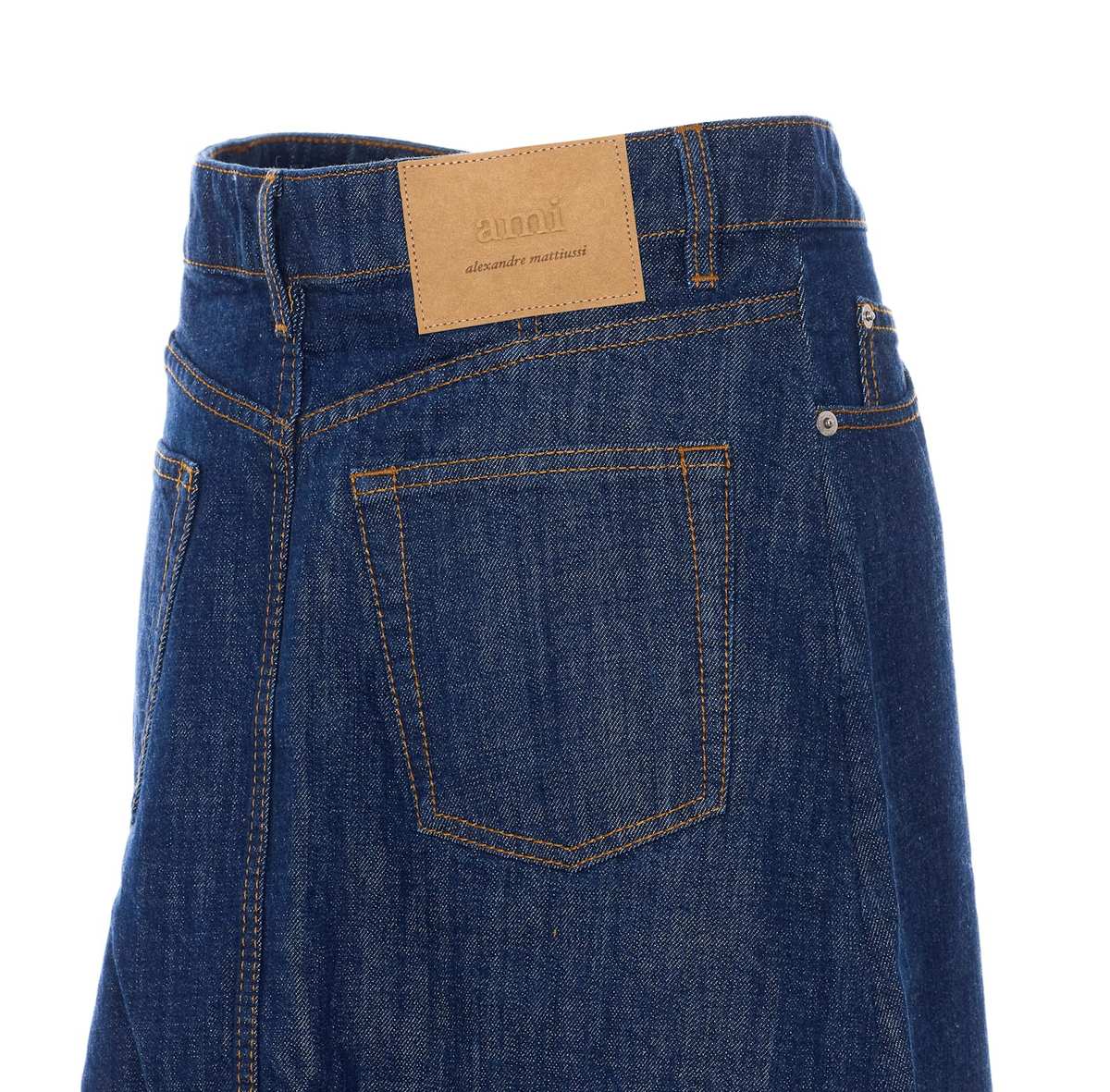 Ami Alexandre Mattiussi Denim Long Skirt - Blue - Image 3 of 4