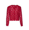 Self-Portrait Lace Crystal Top - Red - Thumbnail 2