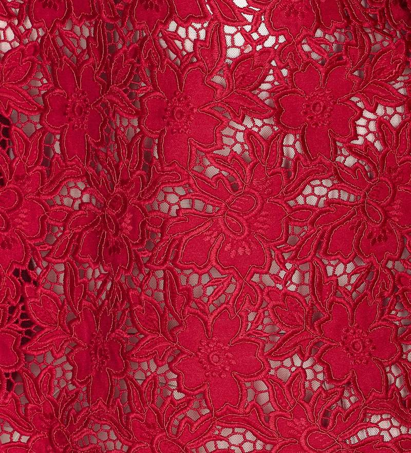 Self-Portrait Lace Crystal Top - Red