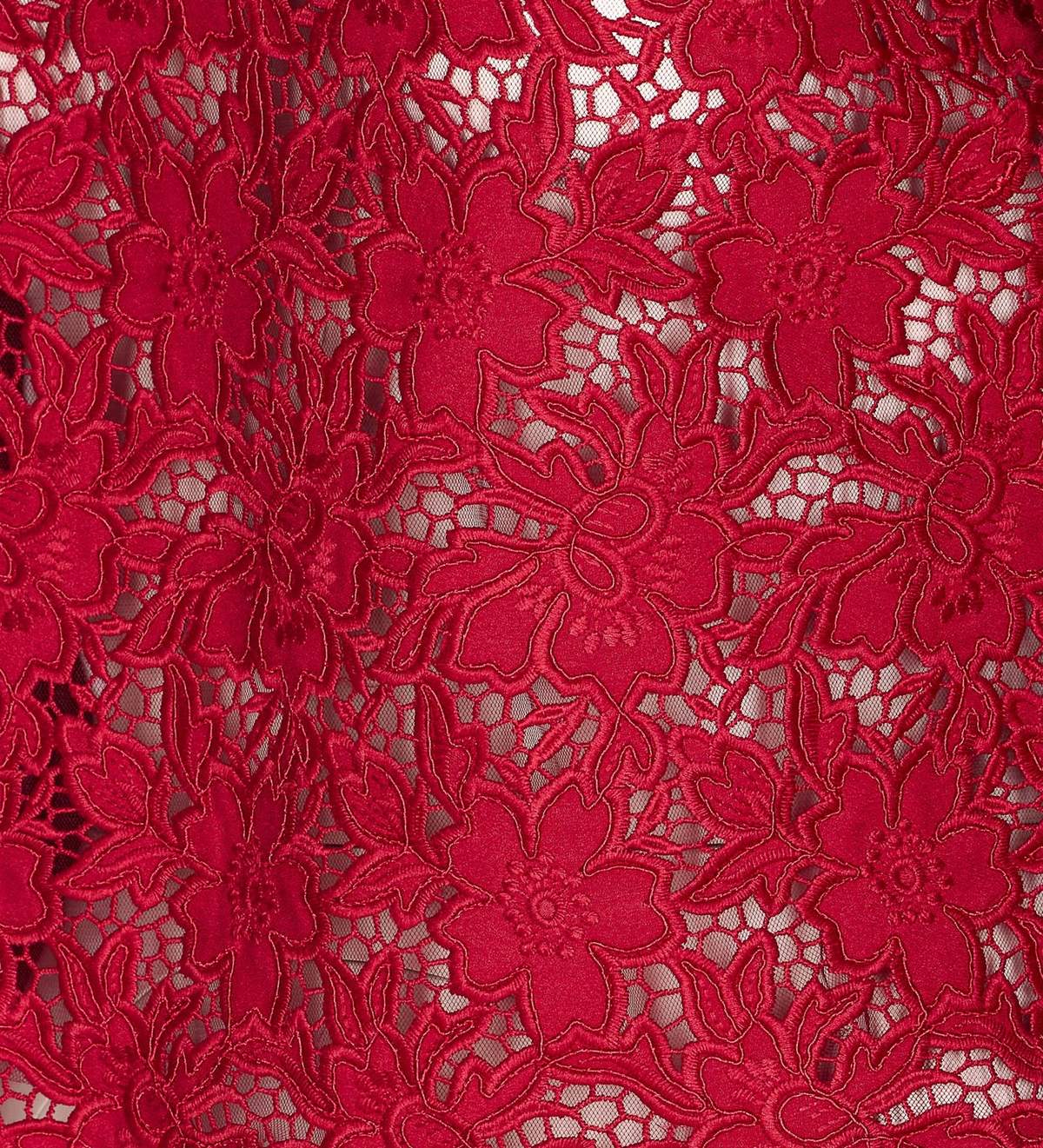 Self-Portrait Lace Crystal Top - Red - Image 3 of 4