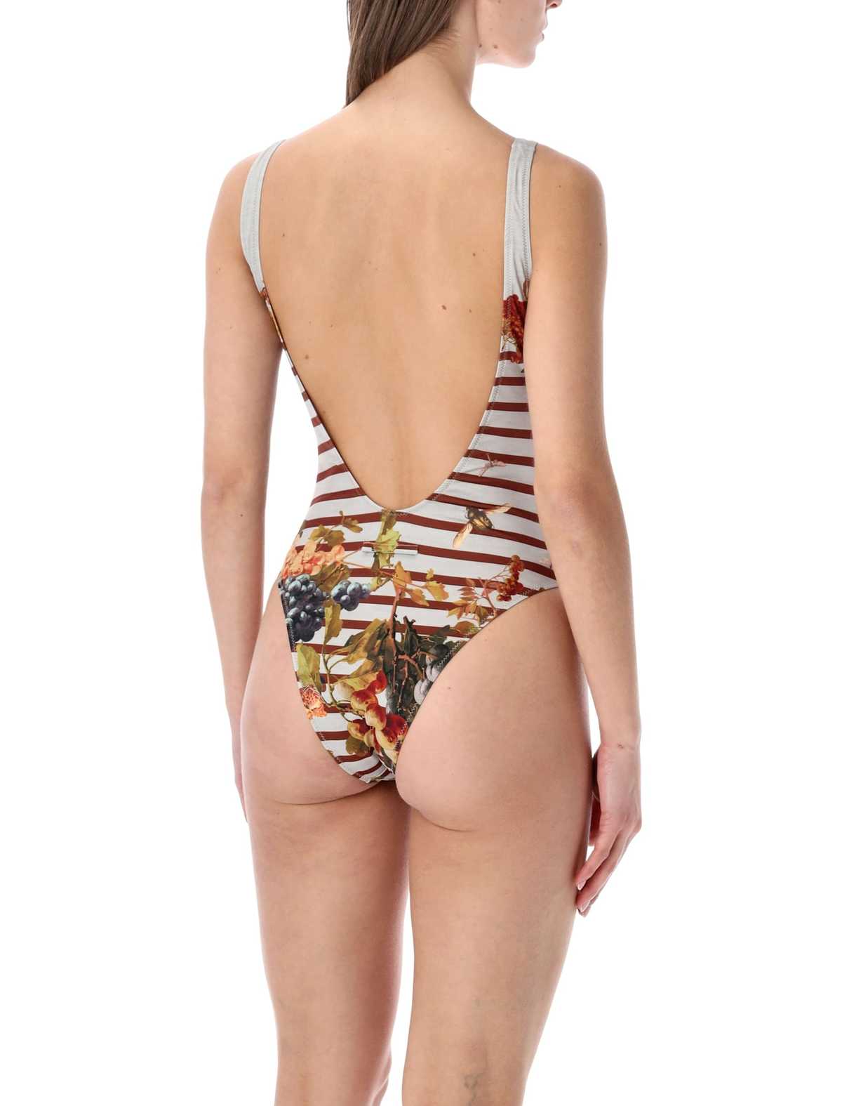Jean Paul Gaultier Mariniere Grape One-Piece Swimsuit - Light Blue Multi - Image 2 of 3