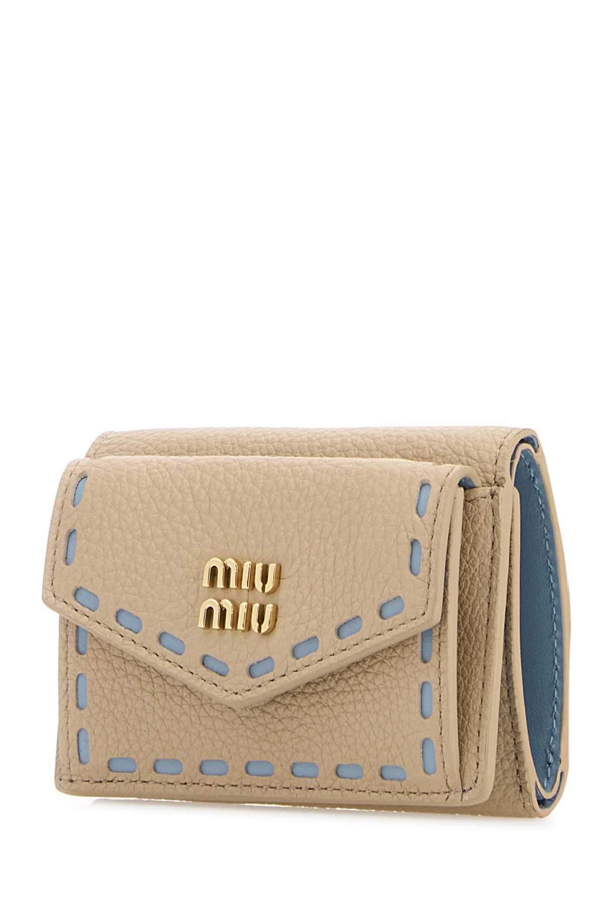 MIU MIU Sand Leather Wallet - Travertino Celeste - Image 2 of 2