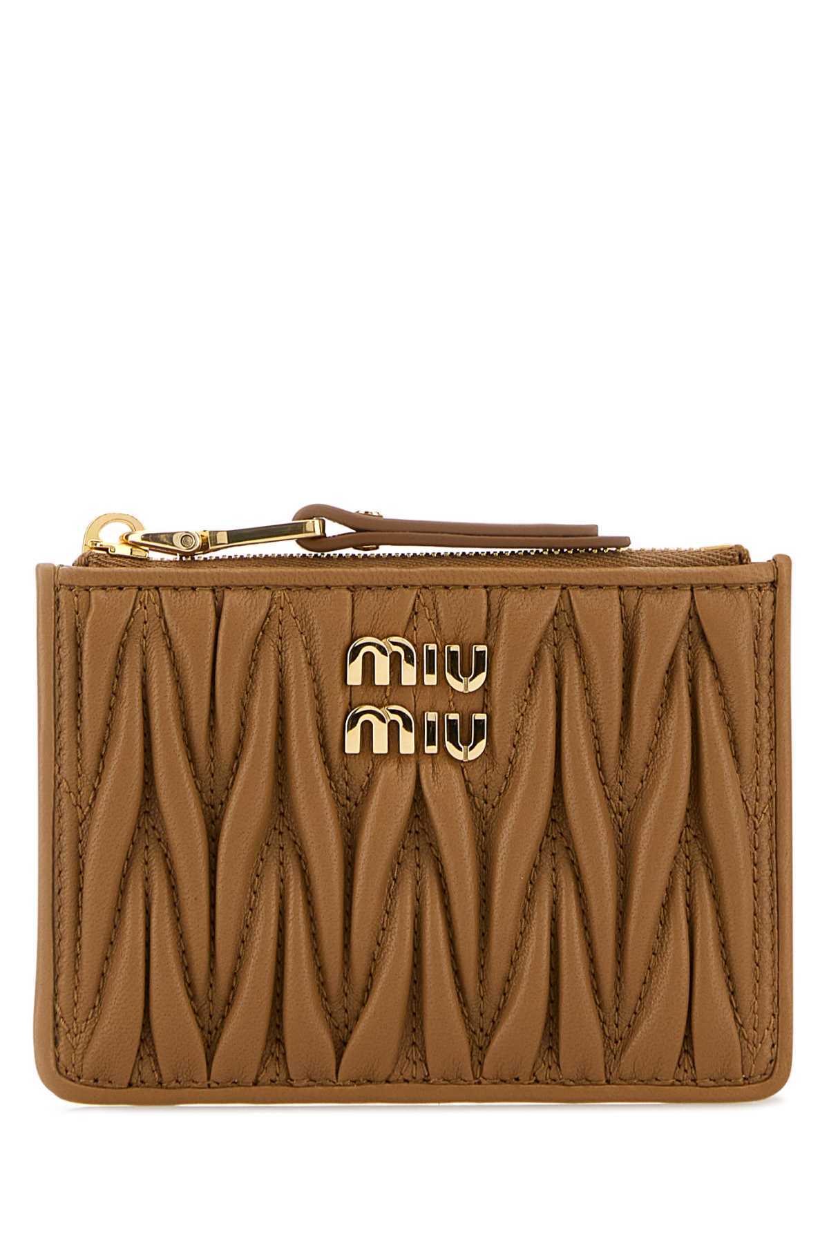 MIU MIU Nappa Leather Card Holder - Caramel - Image 1 of 2