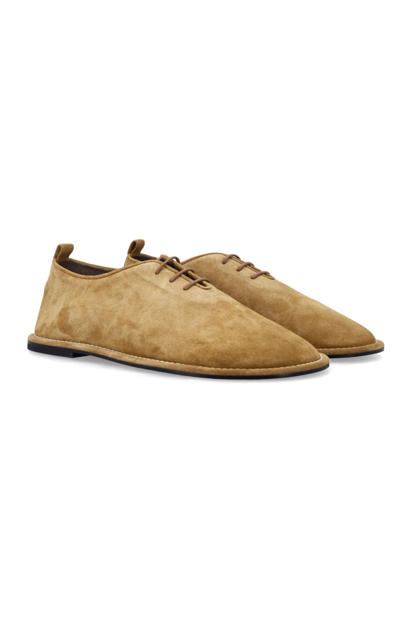 Ami Alexandre Mattiussi Ami Paris Suede Derby Midi Shoes - Beige