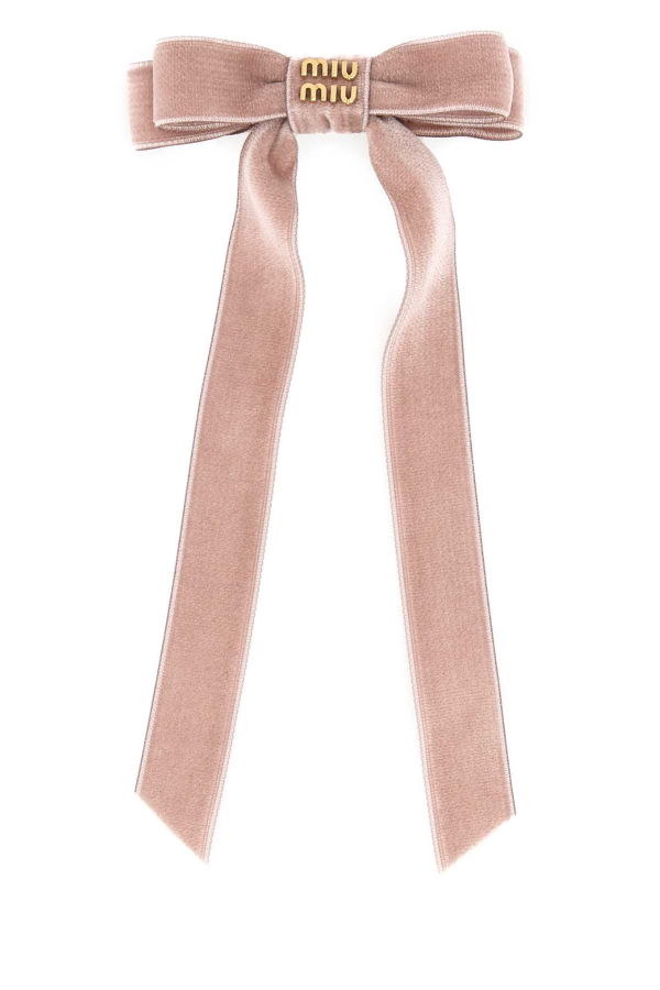 MIU MIU Pink Velvet Hair Clip - Alabastro