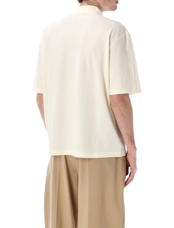 Ami Alexandre Mattiussi Ami De Coeur Crochet Polo - Ecru