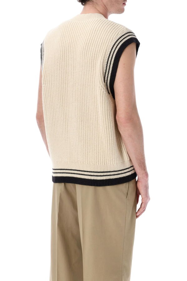 Ami Alexandre Mattiussi Ami Paris Ami De Coeur Sleeveless Sweater - Ecru