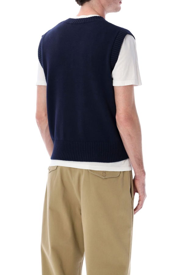 Ami Alexandre Mattiussi Ami Paris Ami De Coeur Knit Vest - Navy