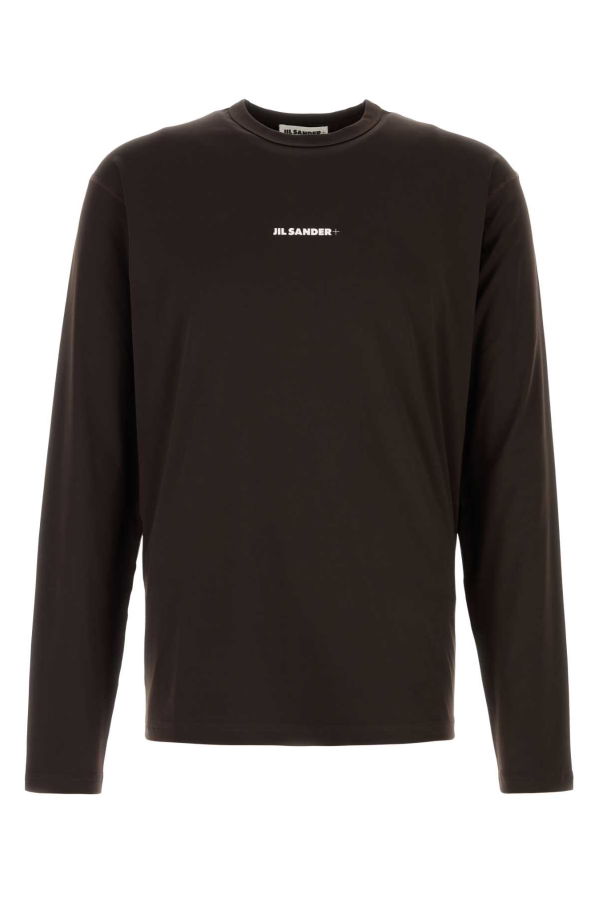 Jil Sander Chocolate Stretch Polyester T-Shirt - Ganache