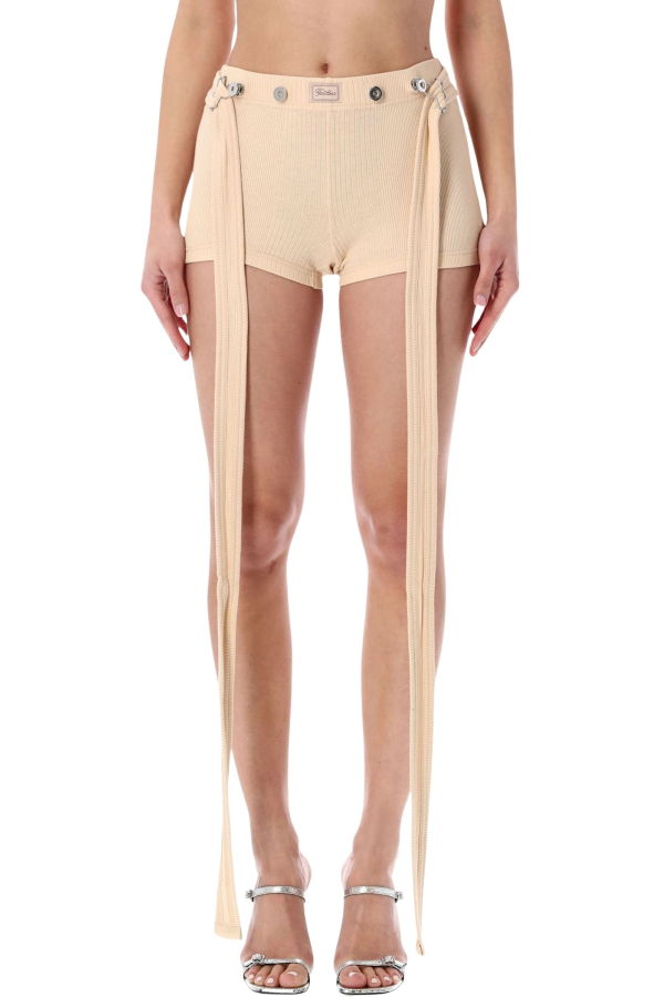 Jean Paul Gaultier Ribbed Patch Shorts - Nude