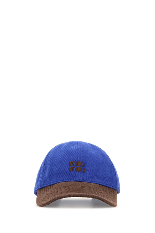 MIU MIU Two-Tone Drill Baseball Cap - Azzurrocacao