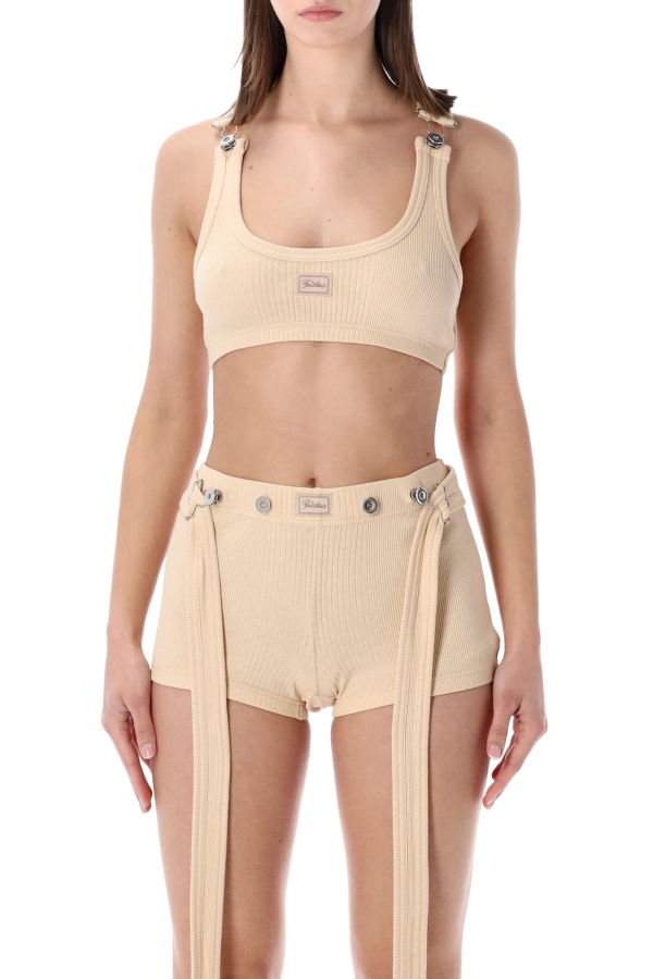 Jean Paul Gaultier Ribbed Patch Bra - Nude
