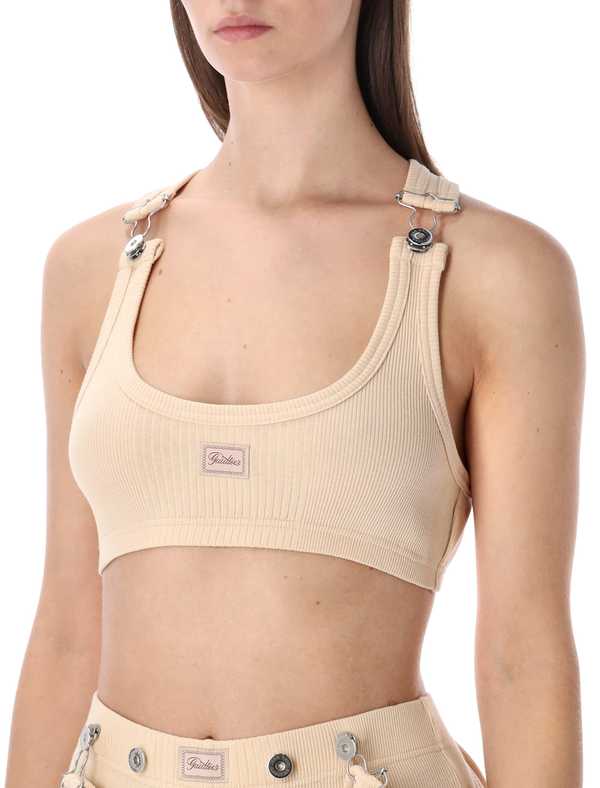 Jean Paul Gaultier Ribbed Patch Bra - Nude