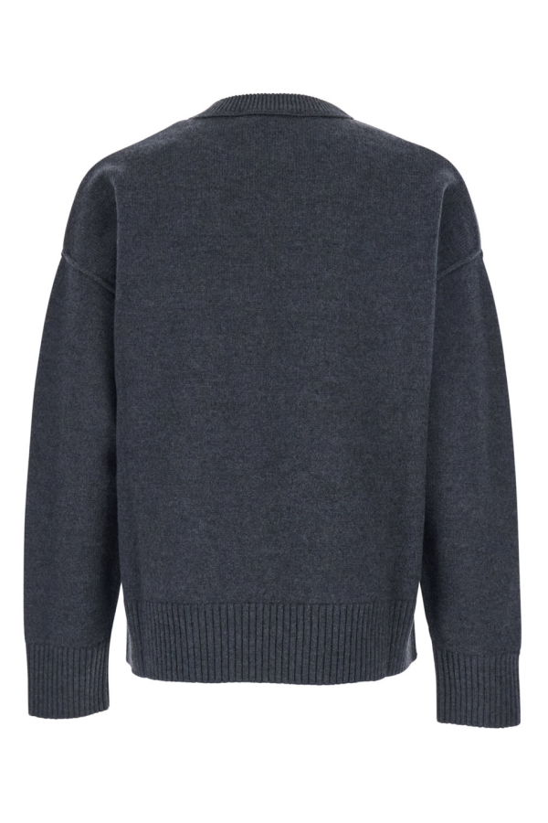 Ami Alexandre Mattiussi ADC Embroidered Wool Crewneck Sweater - Gray