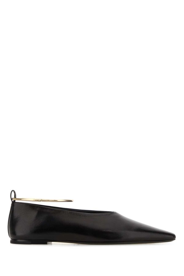 Jil Sander Leather Ballerinas Flats - Black
