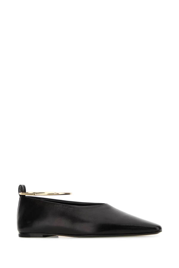 Jil Sander Leather Ballerinas Flats - Black