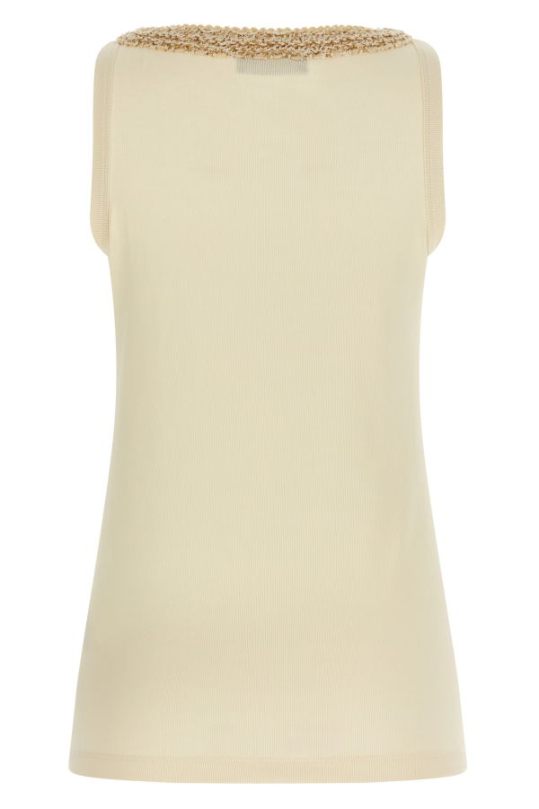 Fabiana Filippi Tweed Insert Top - Beige