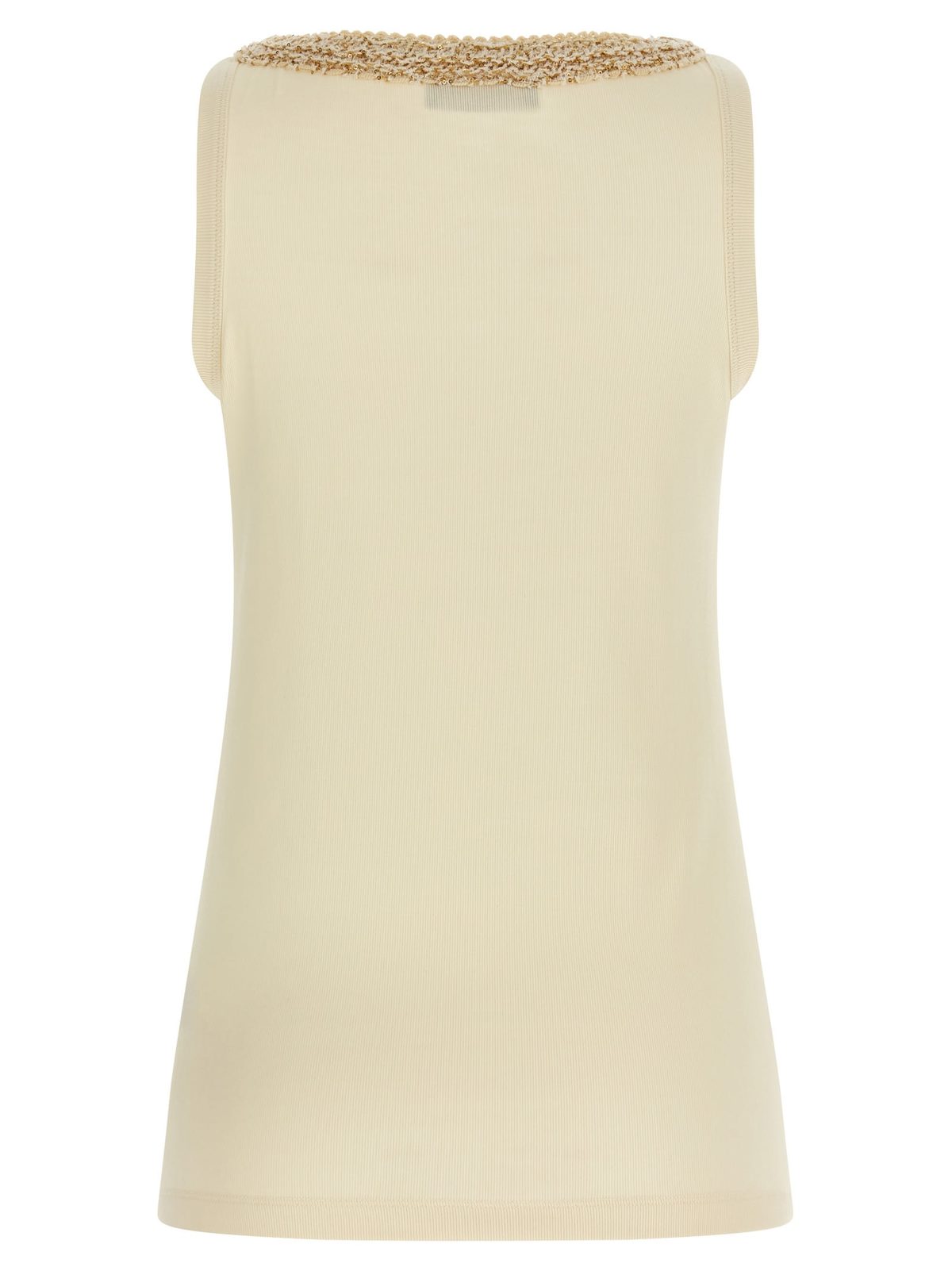 Fabiana Filippi Tweed Insert Top - Beige - Image 2 of 4