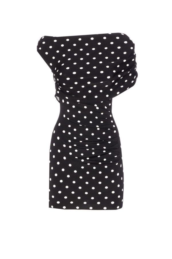 Self-Portrait Polka Dot Mini Dress - Black