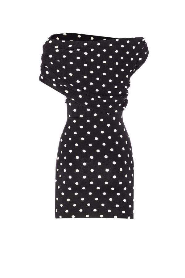 Self-Portrait Polka Dot Mini Dress - Black