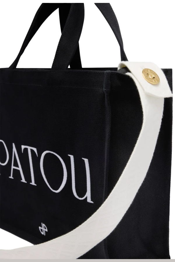 Patou Medium Tote Bag With Logo - Black