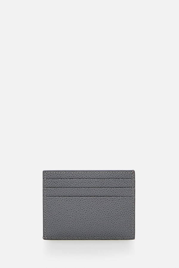 thom browne Grey Leather Card Case - Gray
