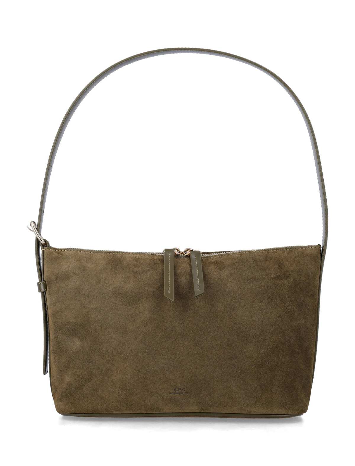 A.P.C. Vera Suede Shoulder Bag - Dark Khaki - Image 1 of 3