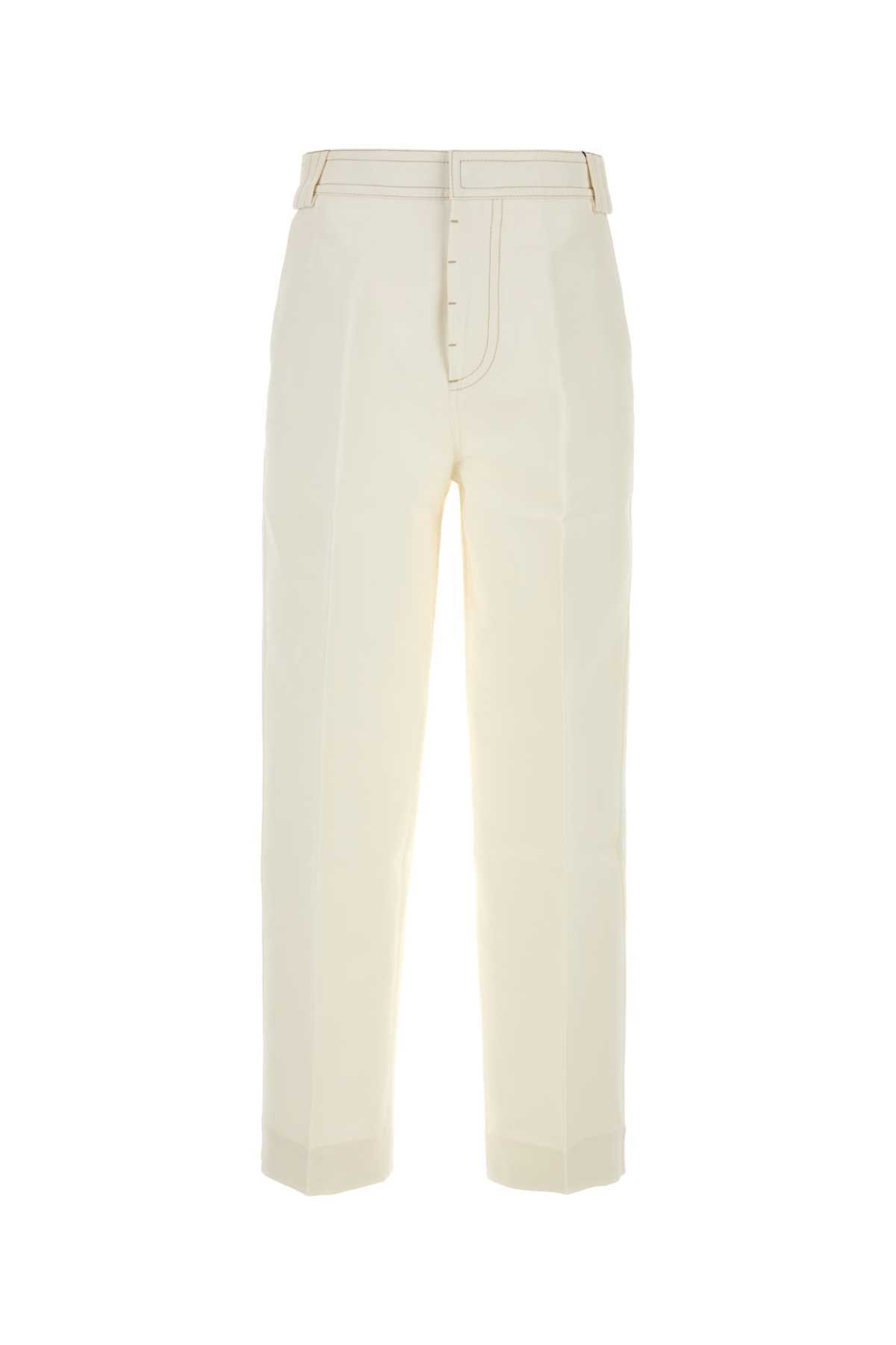 Ami Alexandre Mattiussi White Cotton Baggy Pant - Blanccreme - Image 1 of 2
