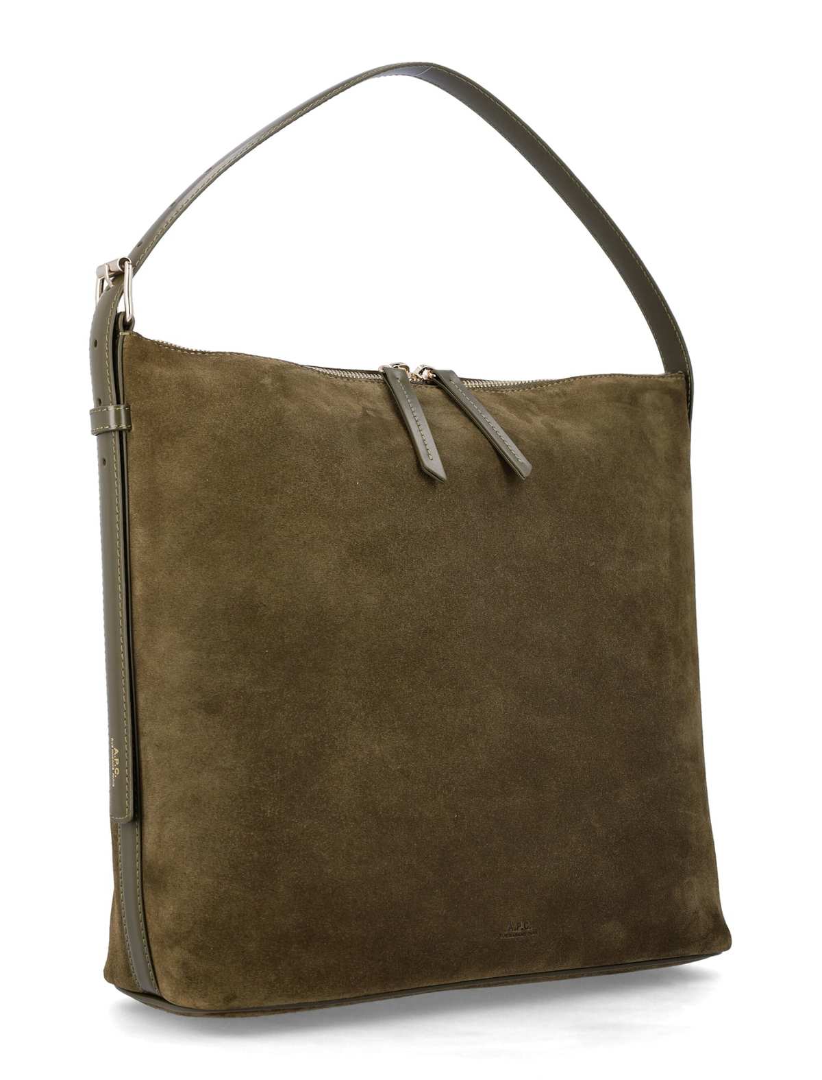 A.P.C. Vera Leather Shoulder Bag With Adjustable Strap - Dark Khaki - Image 2 of 3