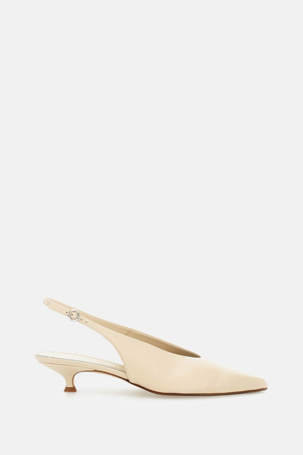 aeydē Camila Nappa Leather Slingback Heels - Cream