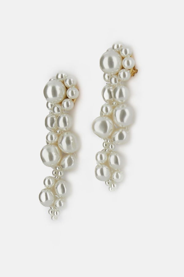 Simone Rocha Mini Cluster Earrings - White