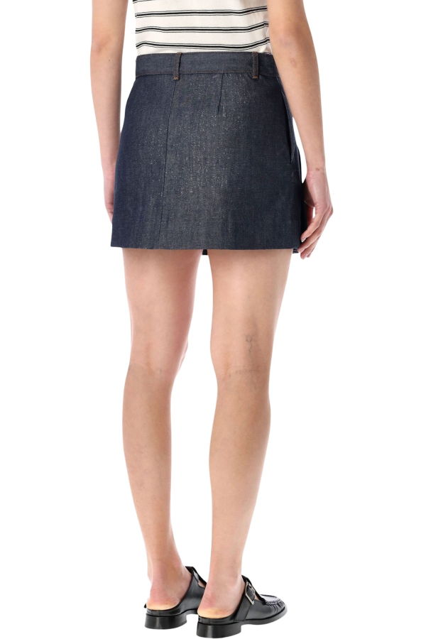 A.P.C. Pleated Denim Mini Skirt - Indigo