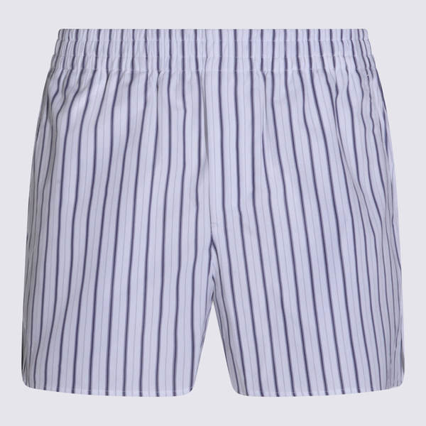 Ami Alexandre Mattiussi Cotton Shorts - White/Blue