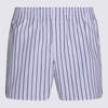 Ami Alexandre Mattiussi Cotton Shorts - White/Blue - Thumbnail 1