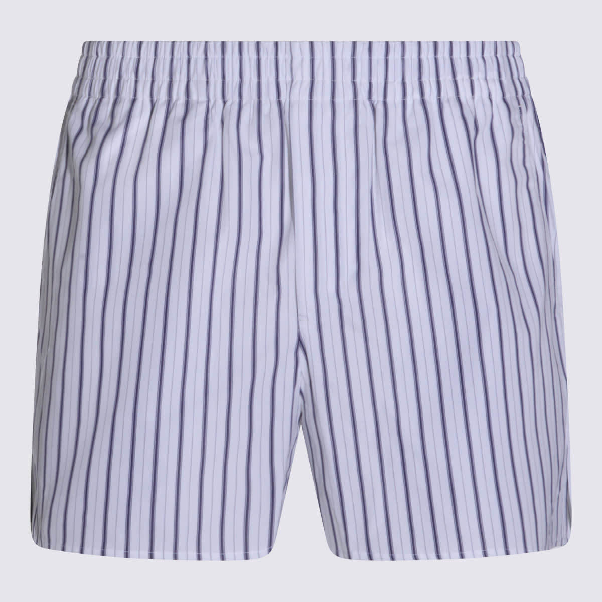 Ami Alexandre Mattiussi Cotton Shorts - White/Blue - Image 1 of 4