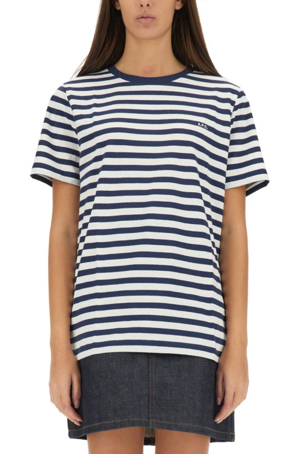 A.P.C. Striped T-Shirt - Blue