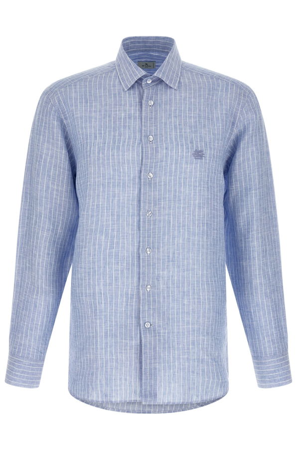 Etro Striped Linen Shirt - Light Blue