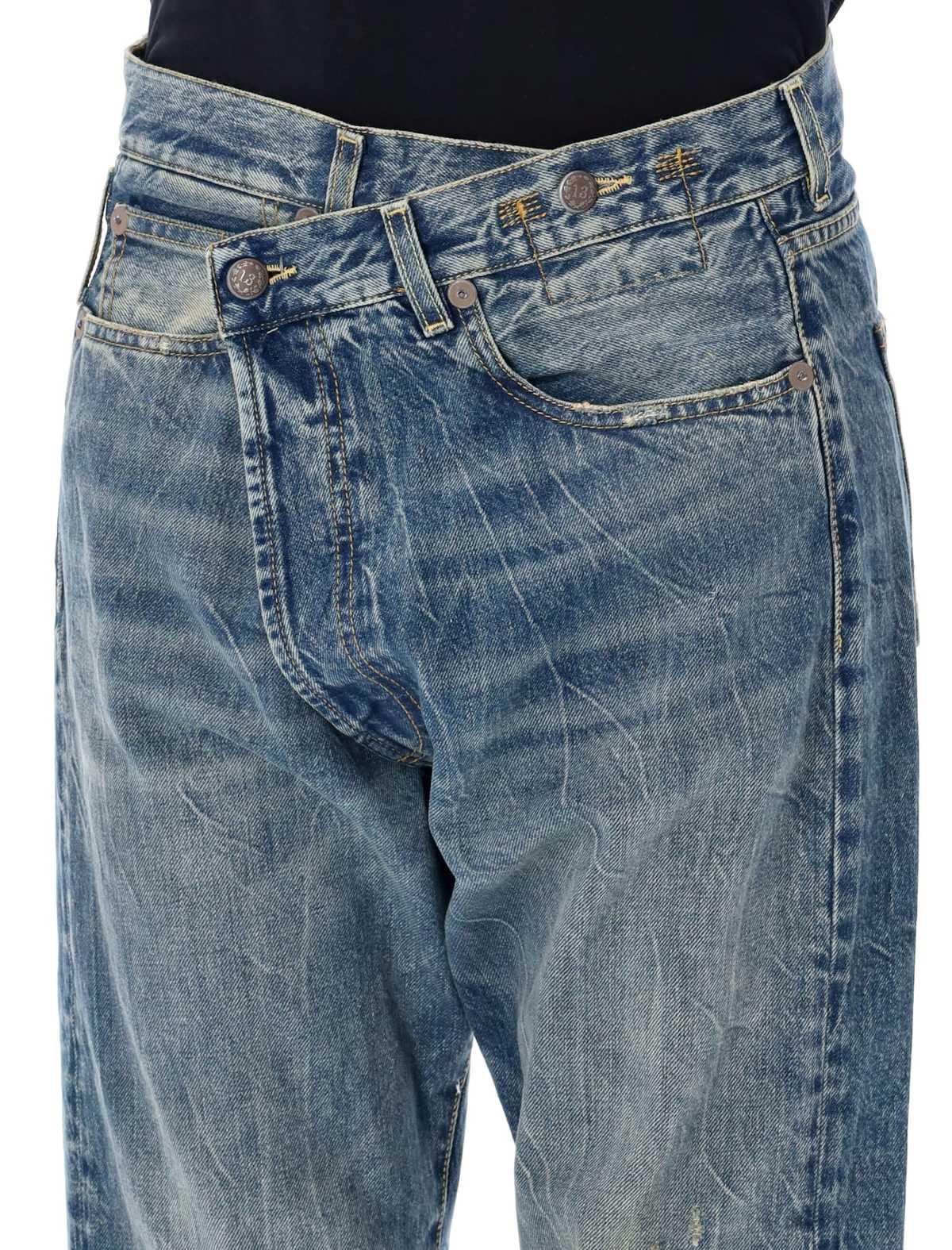 R13 Crossover Waist Distressed Jeans - Kelly Blue - Image 3 of 3