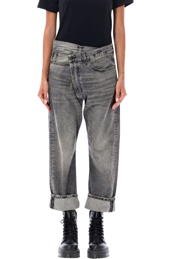 R13 Crossover Waist Denim Jeans - Leyton Black