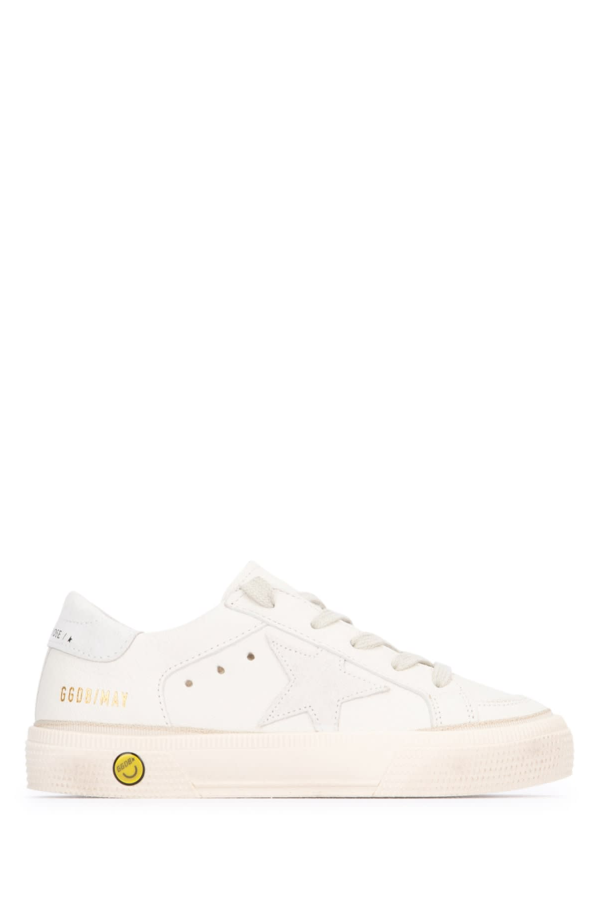 KIDS Golden Goose May Nappa Upper Suede Sta Shoes - OPTICWHITE