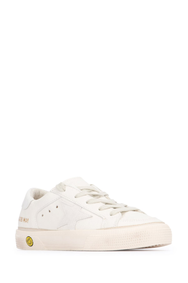 KIDS Golden Goose May Nappa Upper Suede Sta Shoes - OPTICWHITE