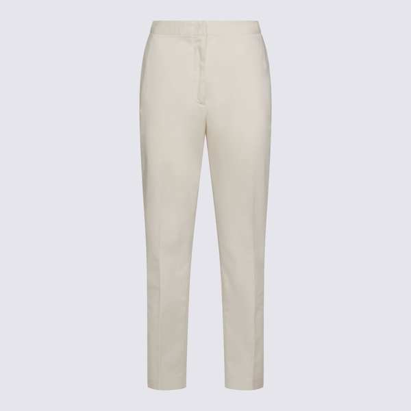 Fabiana Filippi White Cotton Pants - Burro