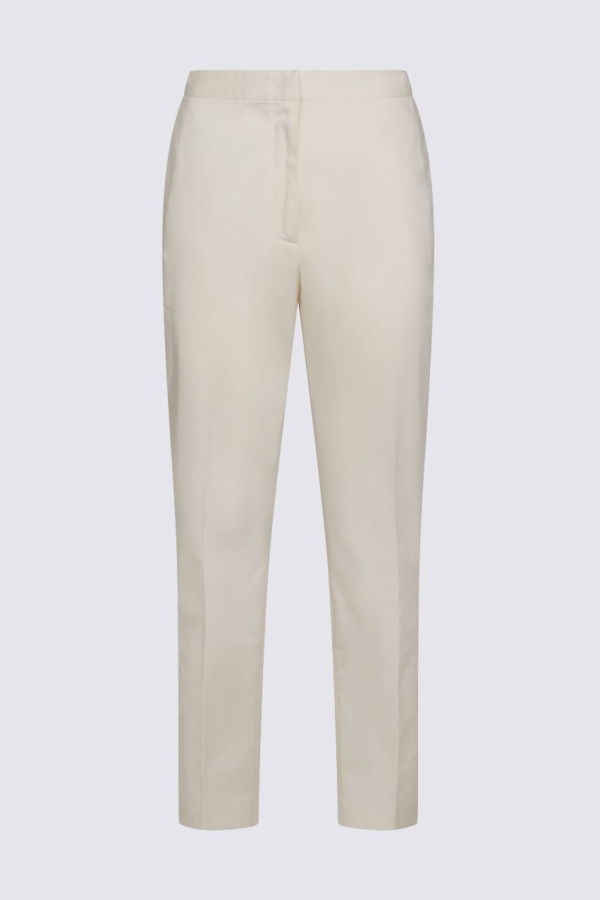 Fabiana Filippi White Cotton Pants - Burro