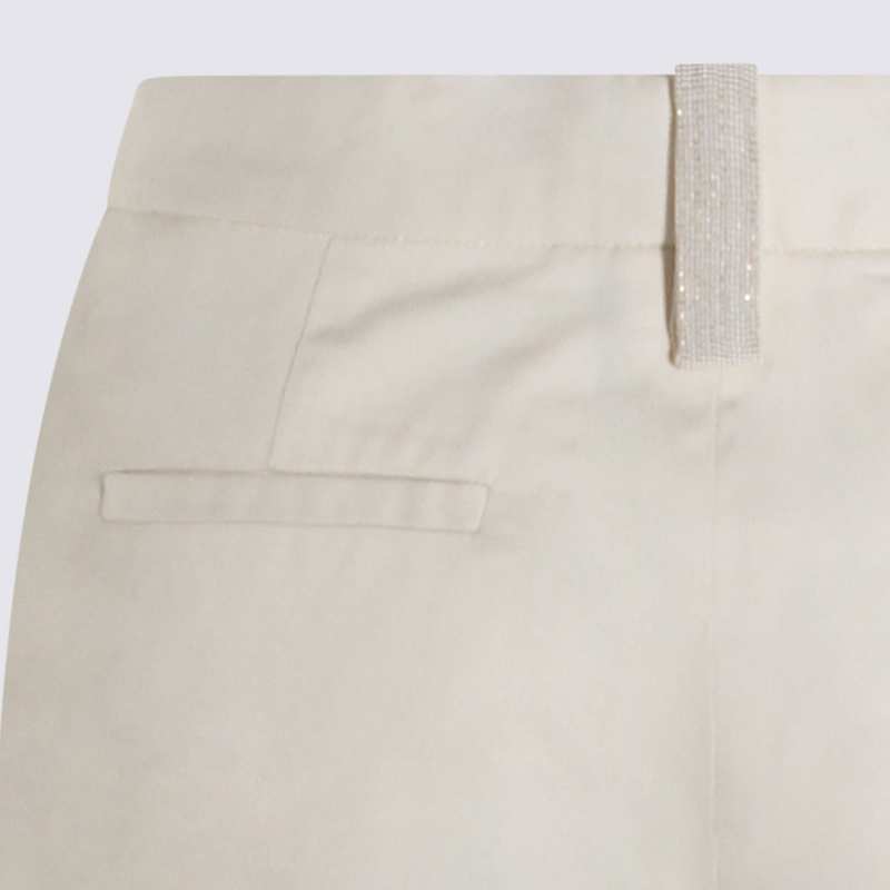 Fabiana Filippi White Cotton Pants - Burro