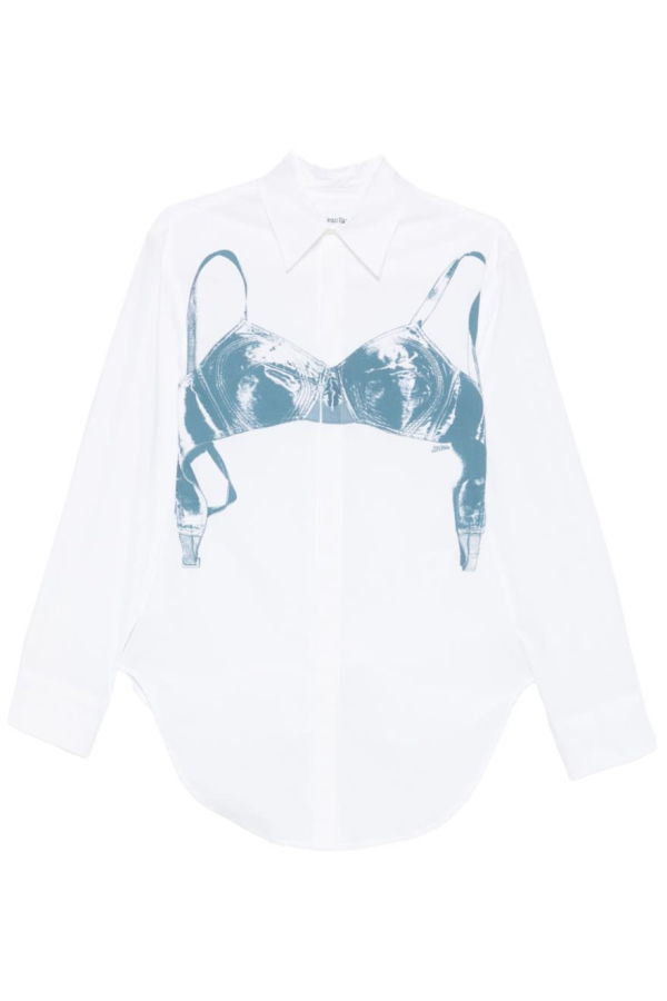 Jean Paul Gaultier Scanned Bra Print Shirt - White