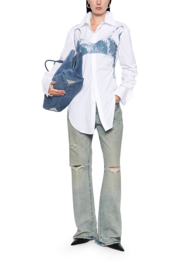 Jean Paul Gaultier Scanned Bra Print Shirt - White