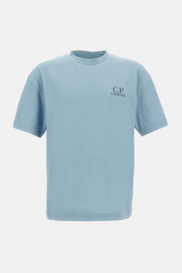 C.P. Company Jersey Short Sleeve Logo T-Shirt - Clear Blue