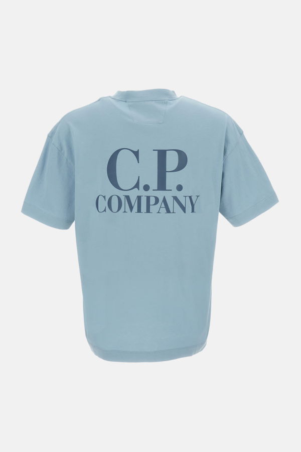 C.P. Company Jersey Short Sleeve Logo T-Shirt - Clear Blue